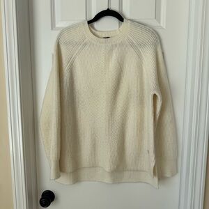 Sweaty Betty Crew Neck Ribbed Knit Sweater - Off White -‎ Medium